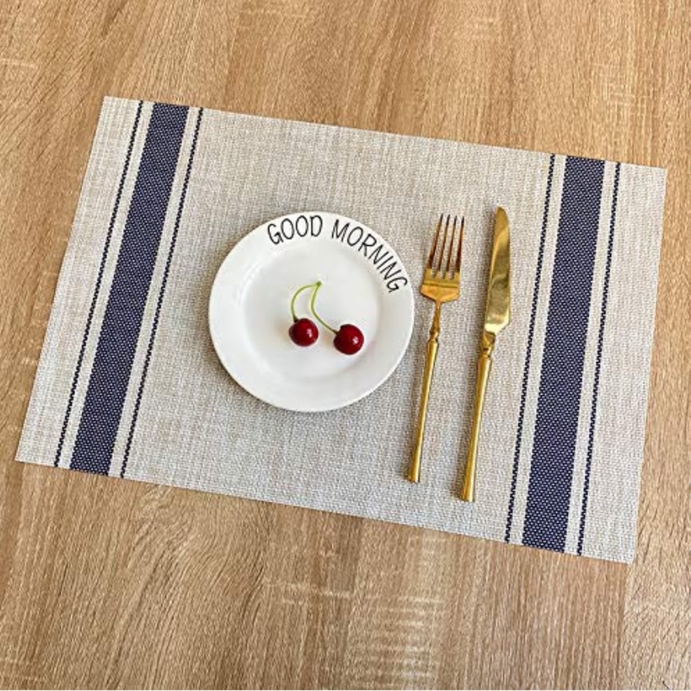 Set of 4 PVC Kitchen Table Placemats Heat Insulation Dining Place Mats